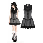 Darkinlove Women's Gothic Ruffled Striped Grad Dress