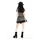 Darkinlove Women's Gothic Ruffled Striped Grad Dress