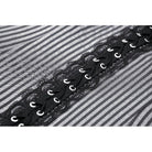 Darkinlove Women's Gothic Ruffled Striped Grad Dress