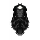 Darkinlove Women's Gothic Ruffled Tiered Hem High Low Puff Sleeved Jacket