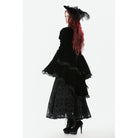 Darkinlove Women's Gothic Ruffled Tiered Hem High Low Puff Sleeved Jacket