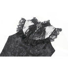 Darkinlove Women's Gothic Ruffles Bow Tie Lace Top with Tassels