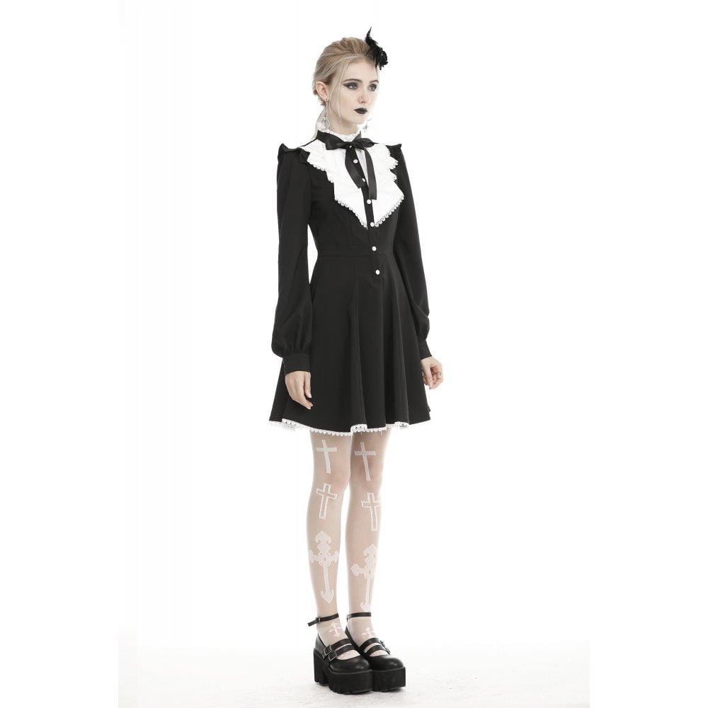 Darkinlove Women's Gothic Ruffles Collar Dresses