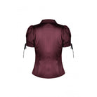 Darkinlove Women's Gothic Ruffles Short Puff Sleeved Shirt Red