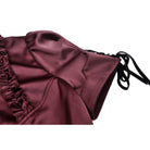 Darkinlove Women's Gothic Ruffles Short Puff Sleeved Shirt Red