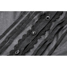 Darkinlove Women's Gothic Sheer Layered Ruffled Puff Short Sleeved Shirt