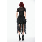 Darkinlove Women's Gothic Sheer Layered Ruffled Puff Short Sleeved Shirt