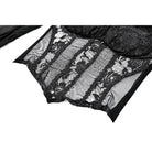 Darkinlove Women's Gothic Sheer Rose Lace Splice Ruffle Flare Sleeve Top