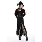 Darkinlove Women's Gothic Side Slit Ruffled Fishtail Skirt