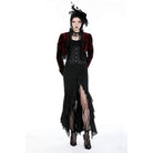 Darkinlove Women's Gothic Side Slit Ruffled Fishtail Skirt