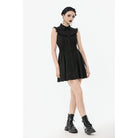 Darkinlove Women's Gothic Sleeveless Button-Front Dress