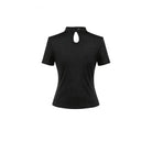 Darkinlove Women's Gothic Spider Cobweb Short Sleeve Top