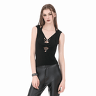 Darkinlove Women's Gothic Spider Cutout Halterneck Tank Top