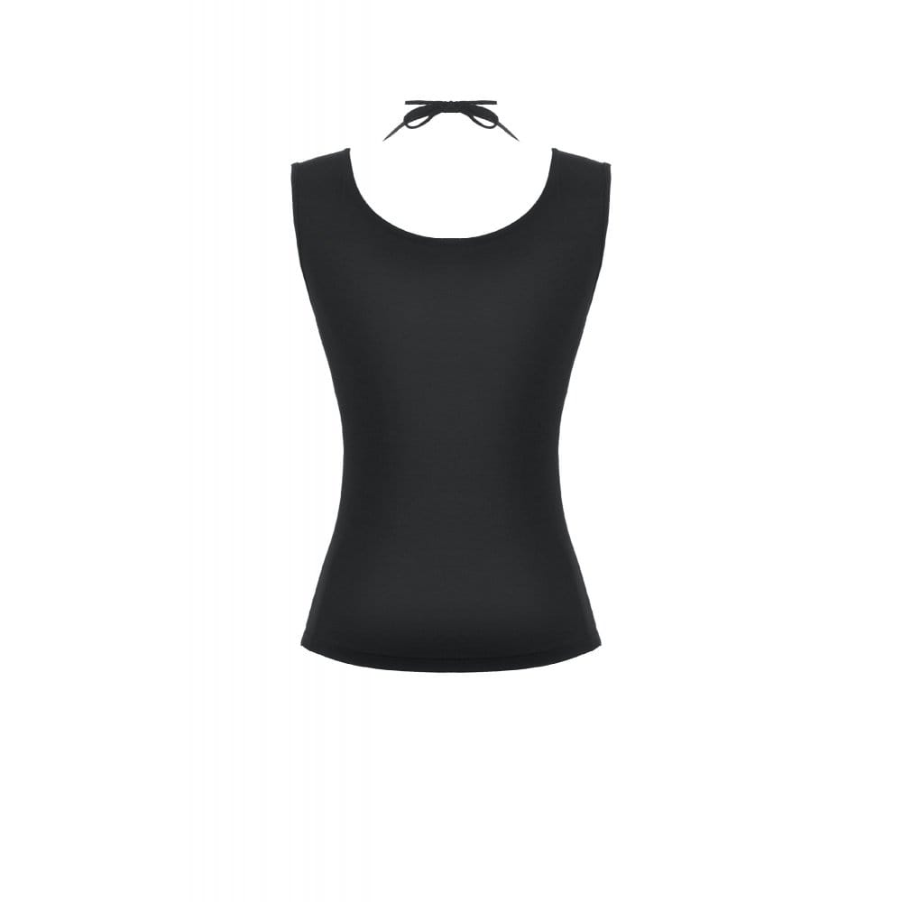 Darkinlove Women's Gothic Spider Cutout Halterneck Tank Top