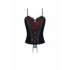 Darkinlove Women's Gothic Spider Decor Lace-up Contrast Color Crop Top