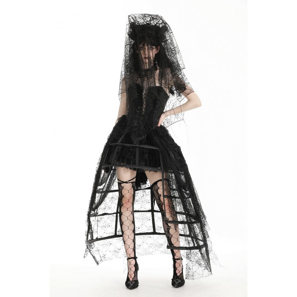 Darkinlove Women's Gothic Spider Web Mesh Wedding Veil