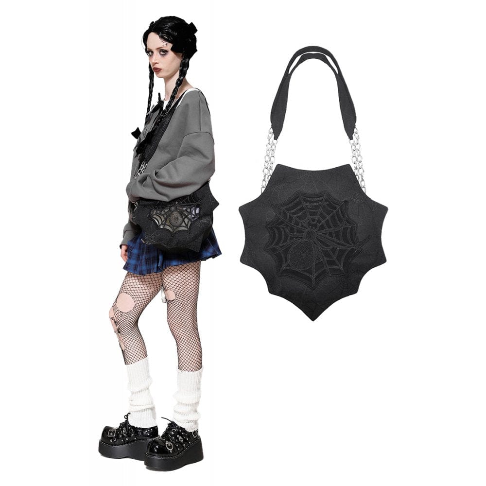 Darkinlove Women's Gothic Spider Webbing Chain Bag