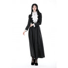 Darkinlove Women's Gothic Stand Collar Ruffled Neck Jacket