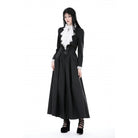 Darkinlove Women's Gothic Stand Collar Ruffled Neck Jacket