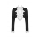 Darkinlove Women's Gothic Stand Collar Ruffled Neck Jacket