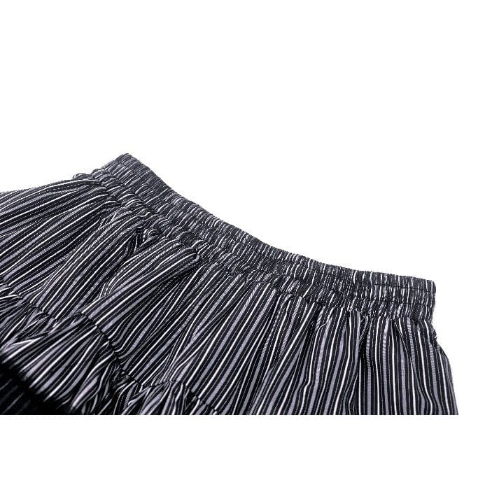 Darkinlove Women's Gothic Striped Lace Splice Skirt