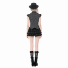 Darkinlove Women's Gothic Striped Turn-down Collar Shirt with Detachable Tie