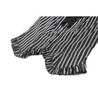 Darkinlove Women's Gothic Striped Turn-down Collar Shirt with Detachable Tie