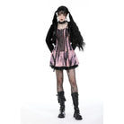 Darkinlove Women's Gothic Studded Sherpa Jacket with Hood