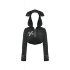 Darkinlove Women's Gothic Studded Sherpa Jacket with Hood