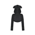 Darkinlove Women's Gothic Studded Sherpa Jacket with Hood