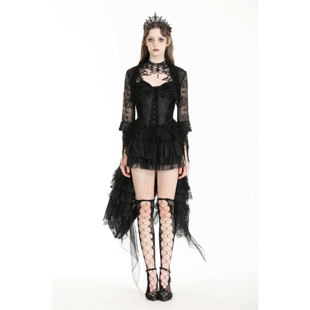 Darkinlove Women's Gothic Thorn Ruffled Lace Cape