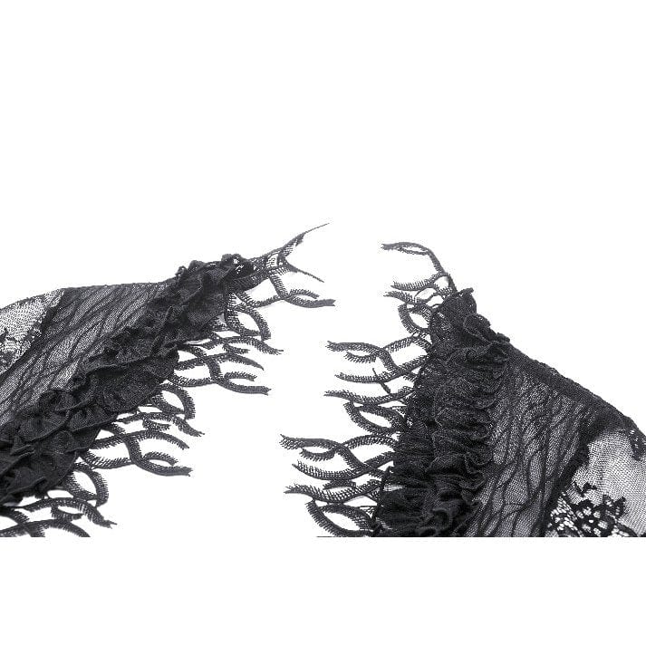 Darkinlove Women's Gothic Thorn Ruffled Lace Cape