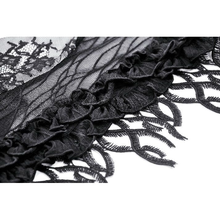 Darkinlove Women's Gothic Thorn Ruffled Lace Cape