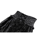 Darkinlove Women's Gothic Tiered Ruffle High-Low Hem Embossed Velvet Underbust Corset Skirt