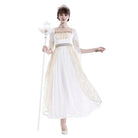 Darkinlove Women's Gothic Two-tone Square-cut Collar Angel Bell Sleeve Lace Chiffon Maxi Dress