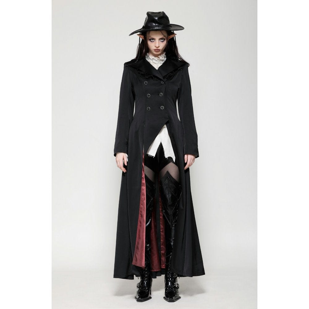 Darkinlove Women's Gothic Vampire Button Jacket Black Red