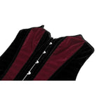Darkinlove Women's Gothic Velvet Colorblock Bat Wing Cut Edge Overbust Corset