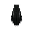 Darkinlove Women's Gothic Velvet Lace-up Ruffle High-Low Skirt