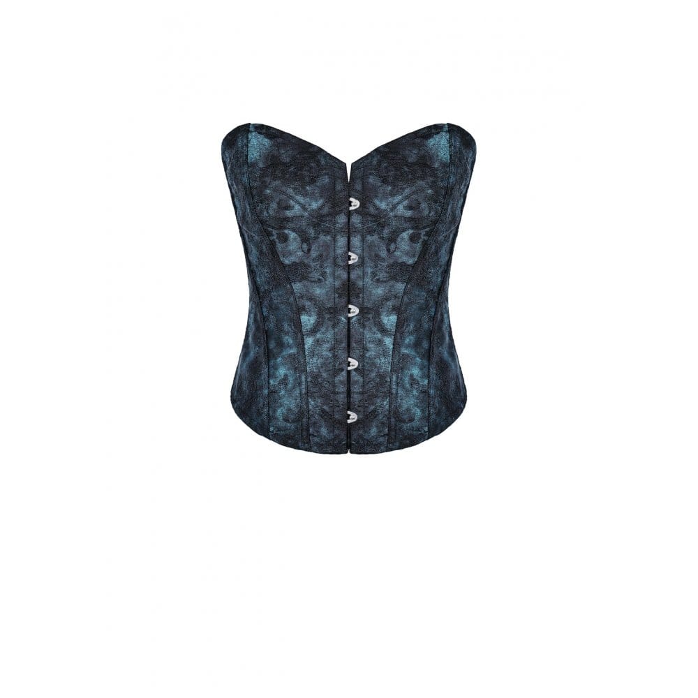 Darkinlove Women's Gothic Vintage Jacquard Lace-up Overbust Corset