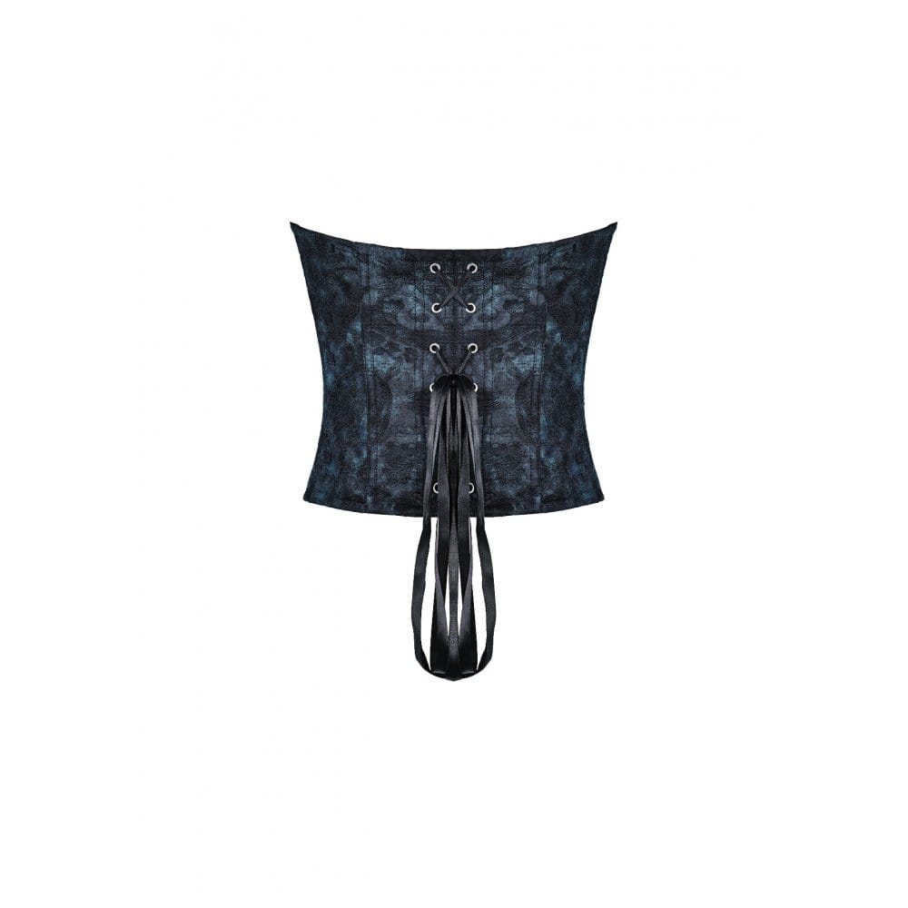Darkinlove Women's Gothic Vintage Jacquard Lace-up Overbust Corset