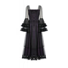 Darkinlove Women's Gothic Violet Square-cut Collar Flared Sleeved Maxi Dress
