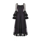 Darkinlove Women's Gothic Violet Square-cut Collar Flared Sleeved Maxi Dress