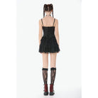 Darkinlove Women's Grunge Contrast Color Lace Tiered Slip Dress