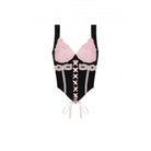 Darkinlove Women's Grunge Strappy Lace Splice Velvet Bustier