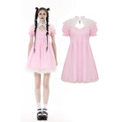 Darkinlove Women's Lolita Puff Sleeved Dress with Detachable Collar