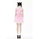 Darkinlove Women's Lolita Puff Sleeved Dress with Detachable Collar
