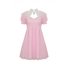 Darkinlove Women's Lolita Puff Sleeved Dress with Detachable Collar