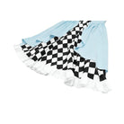 Darkinlove Women's Lolita Ruffle Argyle Pattern Doll Collar Long Sleeved Short Dress