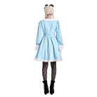 Darkinlove Women's Lolita Ruffle Argyle Pattern Doll Collar Long Sleeved Short Dress