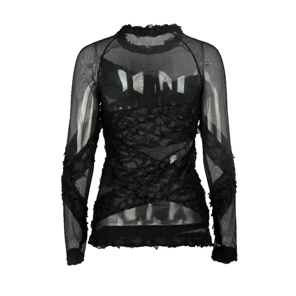 Darkinlove Women's Mesh Bandage Goth Top